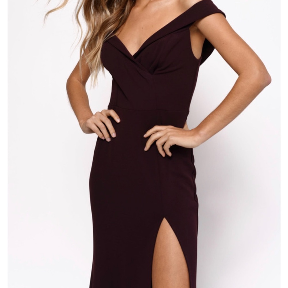Tobi burgundy bridesmaid dress